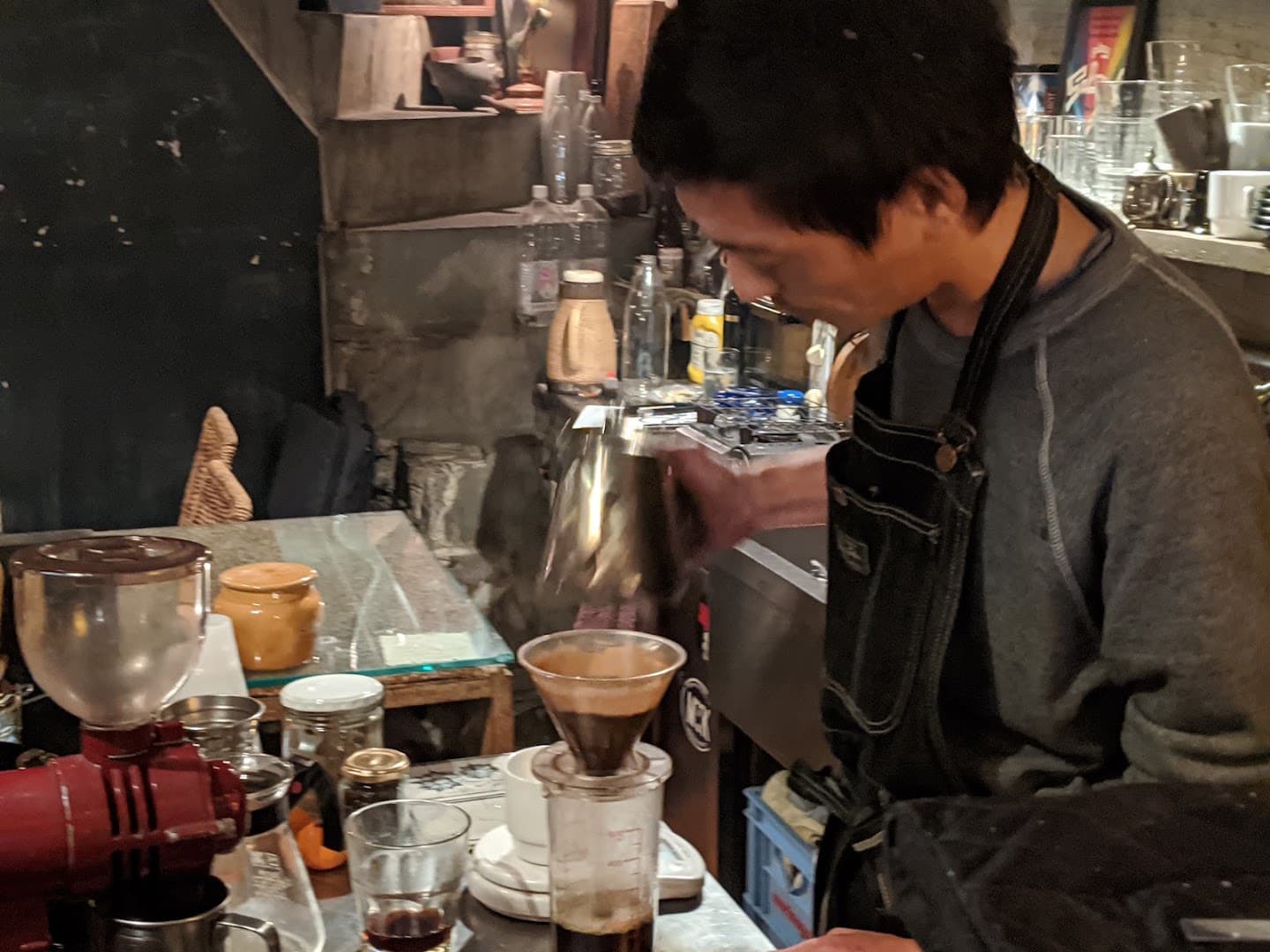 Interior of EDENICO, specialty coffee shop in Osaka