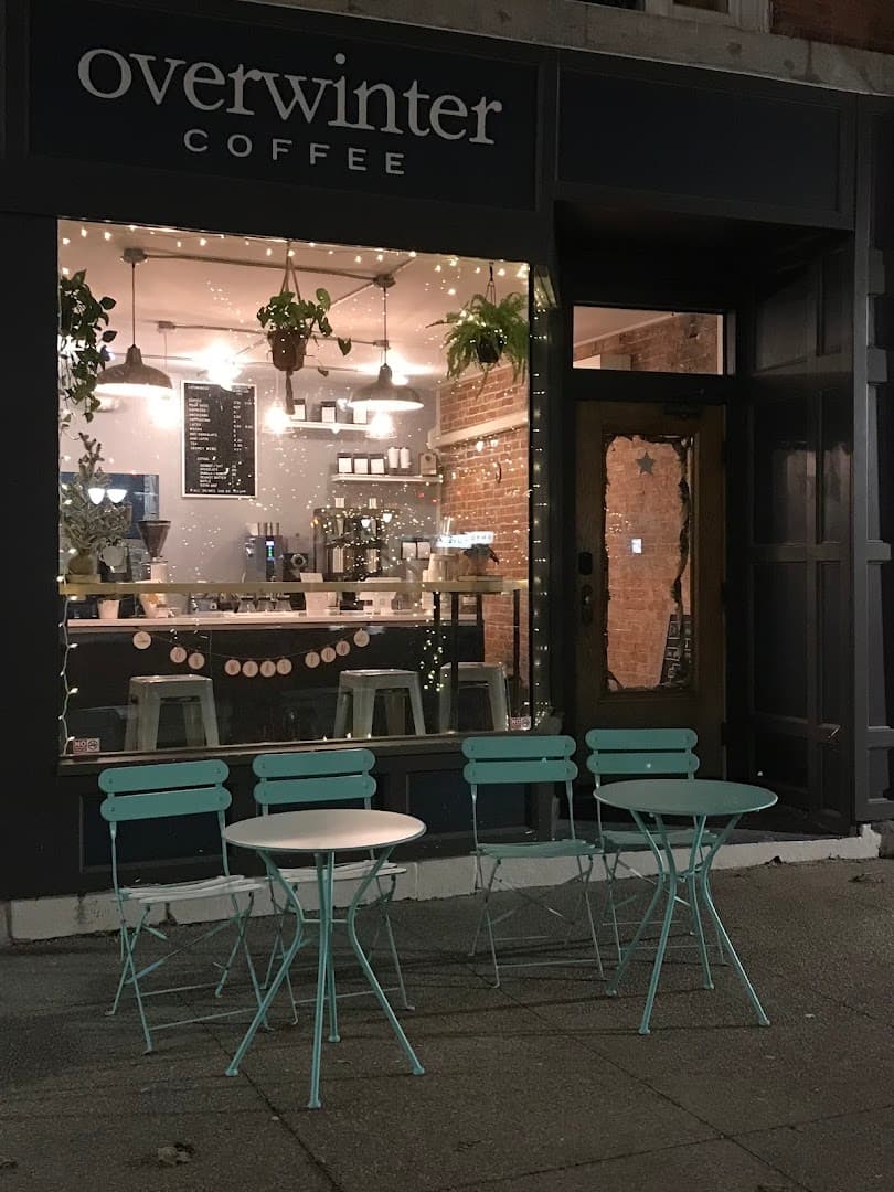 Storefront of Overwinter Coffee - Downtown Buffalo, specialty coffee shop in Buffalo
