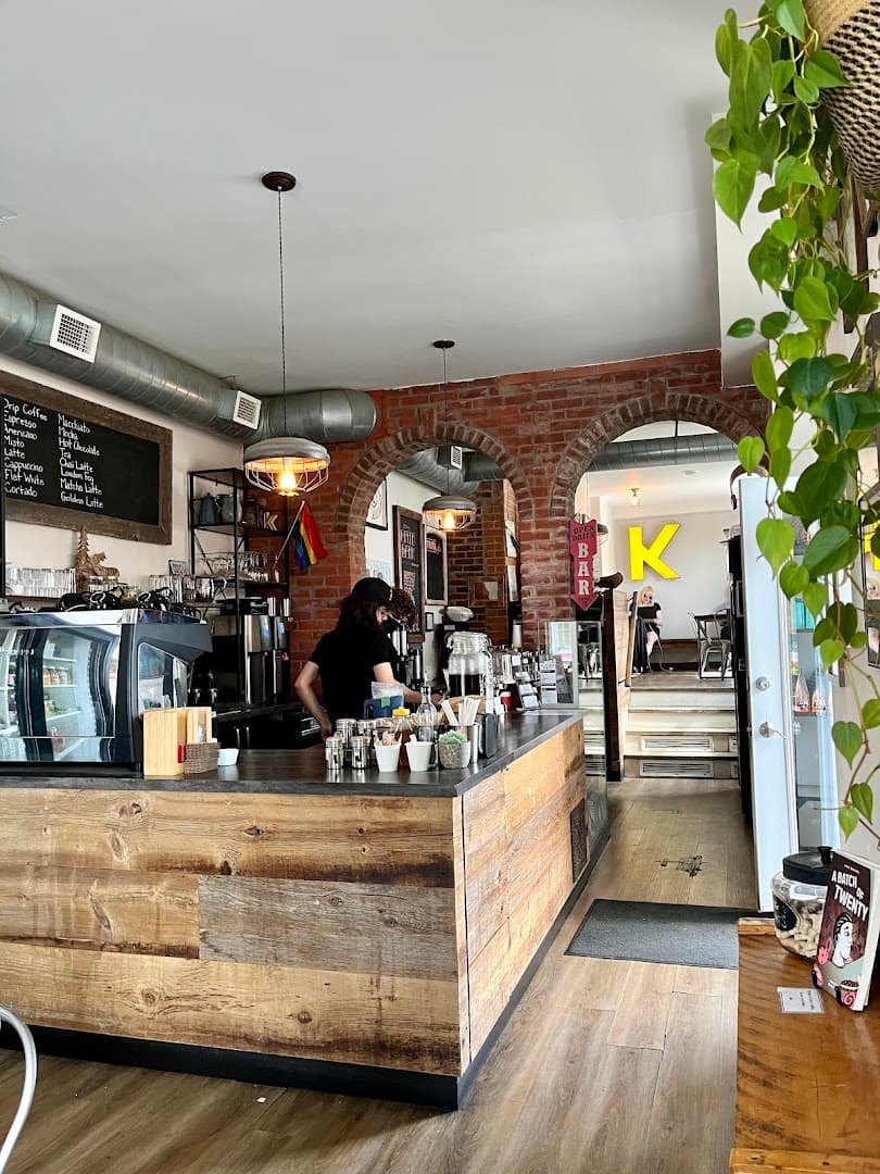 Interior of Krave Coffee, specialty coffee shop in Toronto