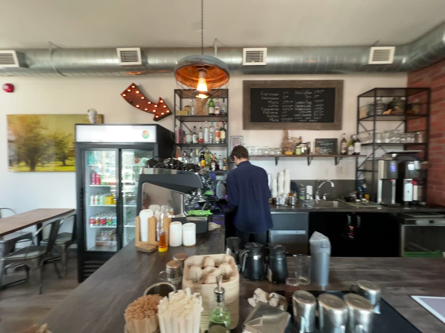 Interior of Krave Coffee, specialty coffee shop in Toronto