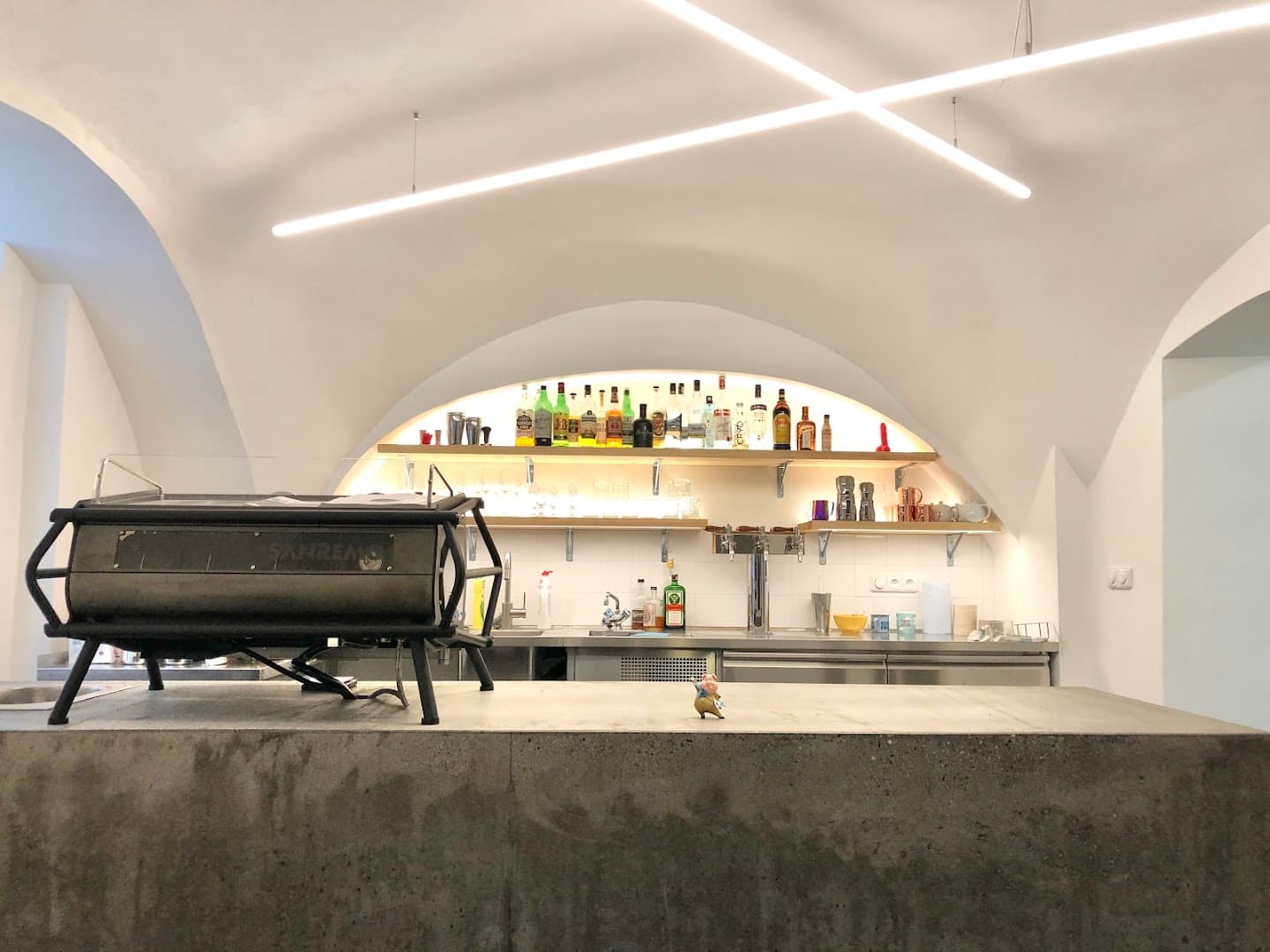 Interior of Coffee and Riot, specialty coffee shop in Prague