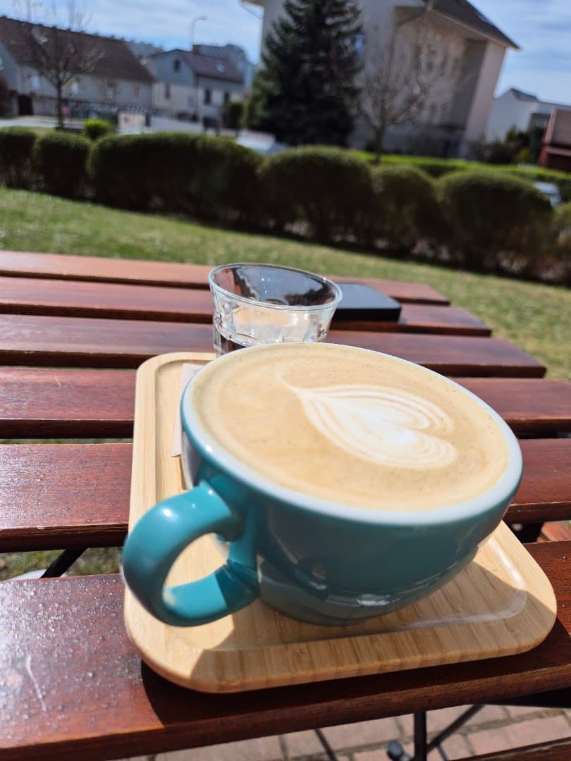 Coffee at Helen's coffee Harmonická, specialty coffee shop in Prague