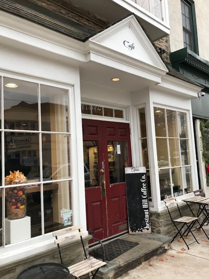 Storefront of Chestnut Hill Coffee Co, specialty coffee shop in Philadelphia