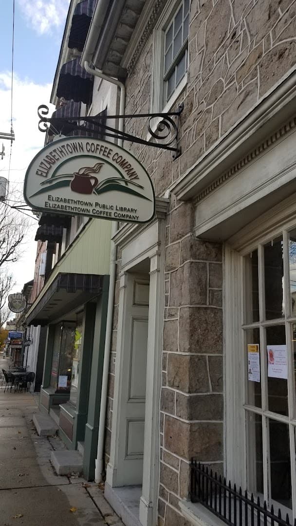 Signage at Elizabethtown Coffee Company, specialty coffee shop in Lancaster