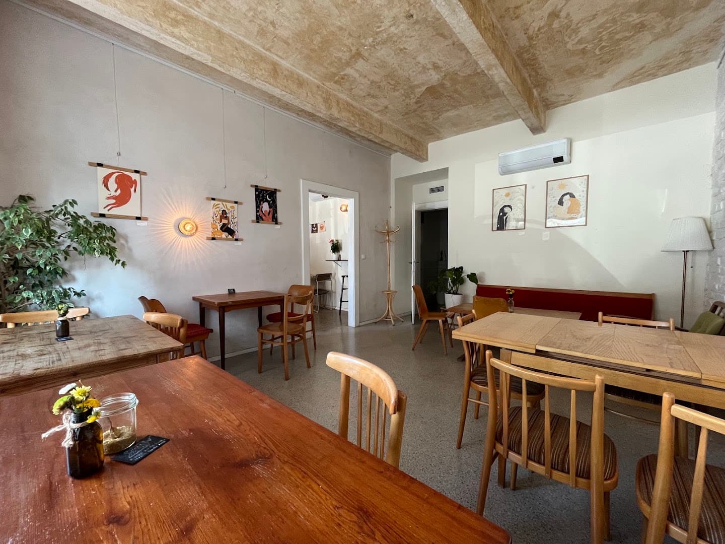 Interior of Polibek Café, specialty coffee shop in Prague