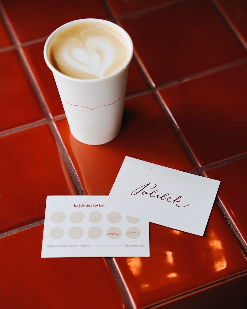 Coffee at Polibek Café, specialty coffee shop in Prague