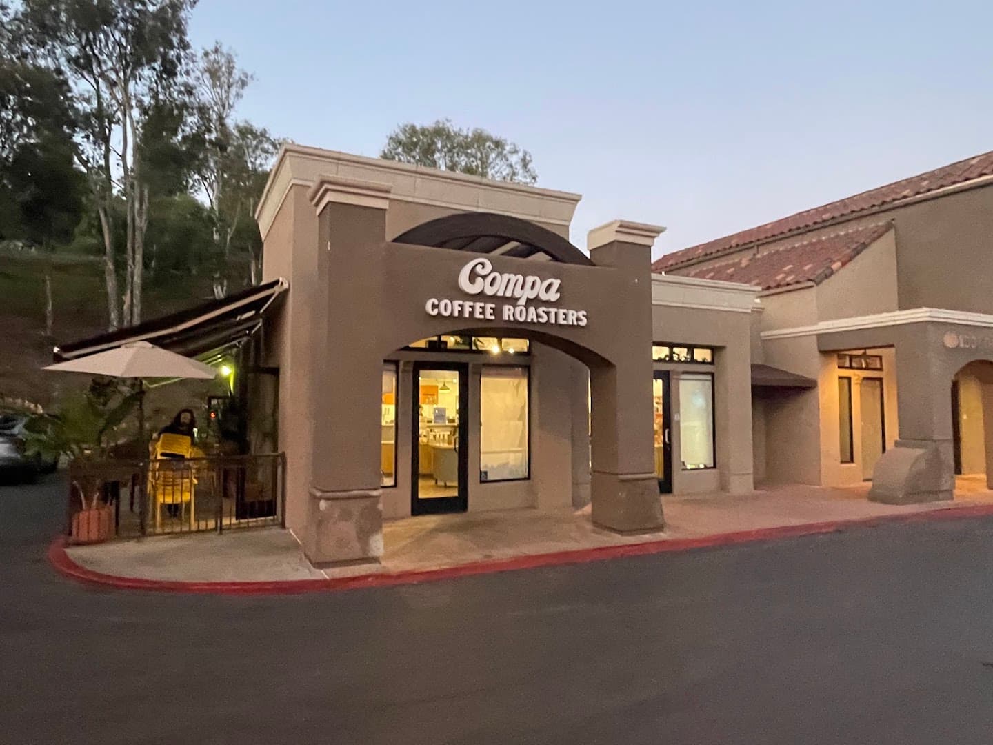 Storefront of COMPA COFFEE ROASTERS, specialty coffee shop in San Diego