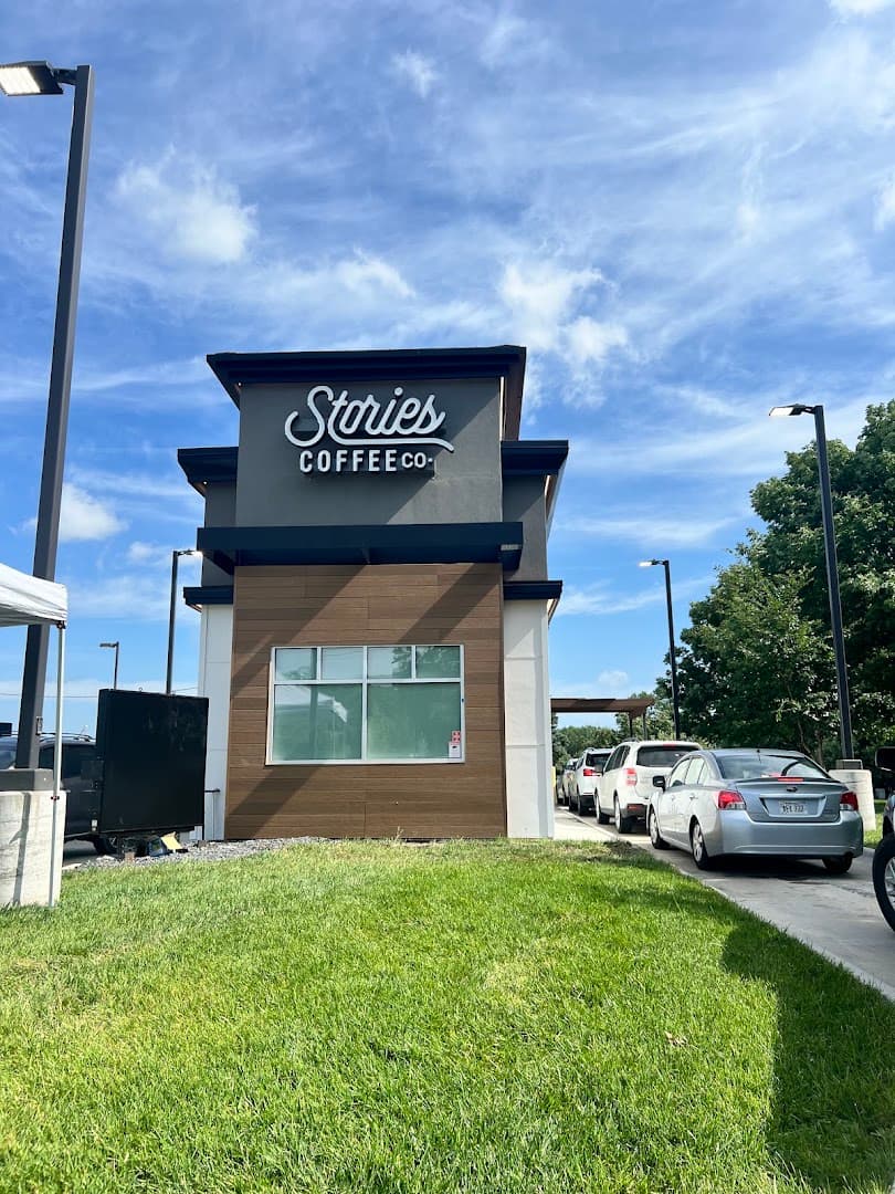 Storefront of Stories Coffee Company, specialty coffee shop in Omaha