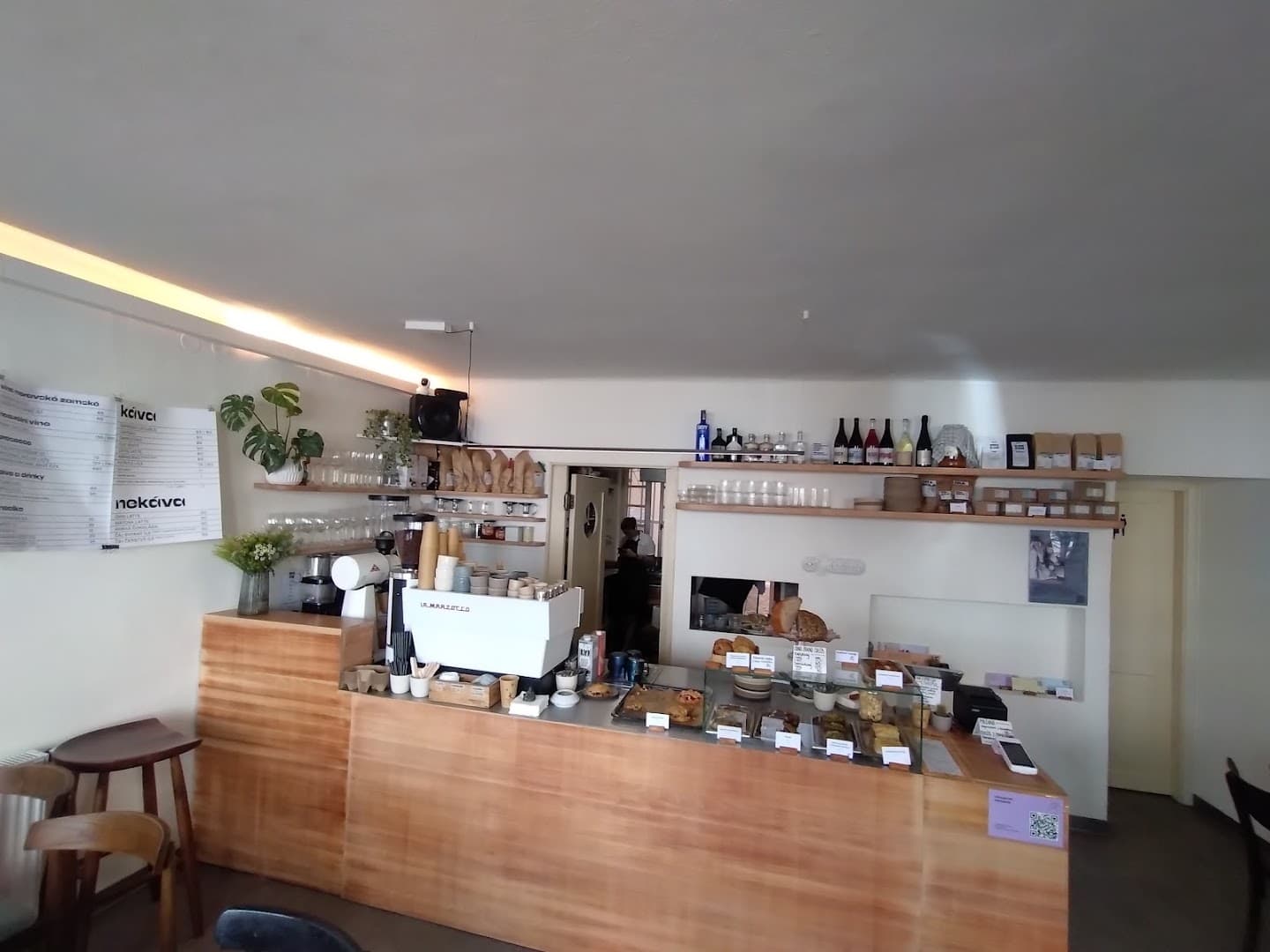 Interior of Vratislavka, specialty coffee shop in Prague