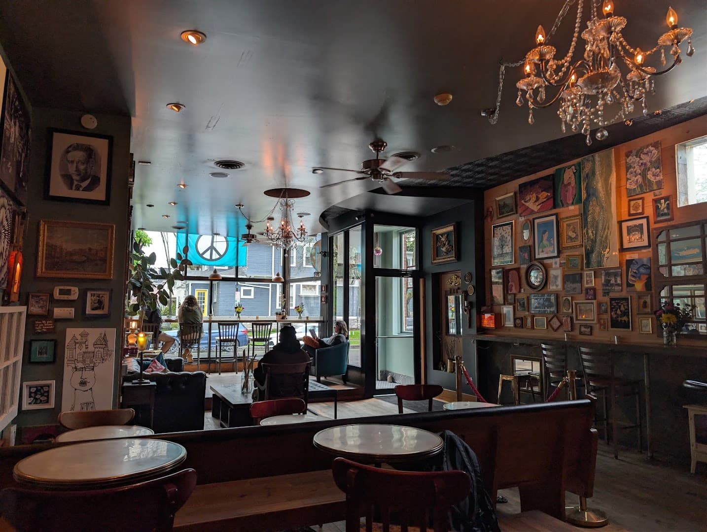 Interior of Cafe Sasso, specialty coffee shop in Rochester
