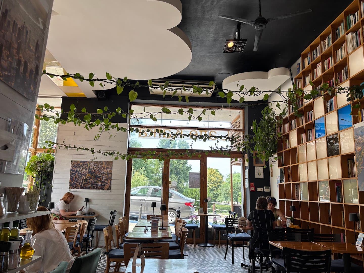 Interior of Cafe Kafka, specialty coffee shop in Warsaw