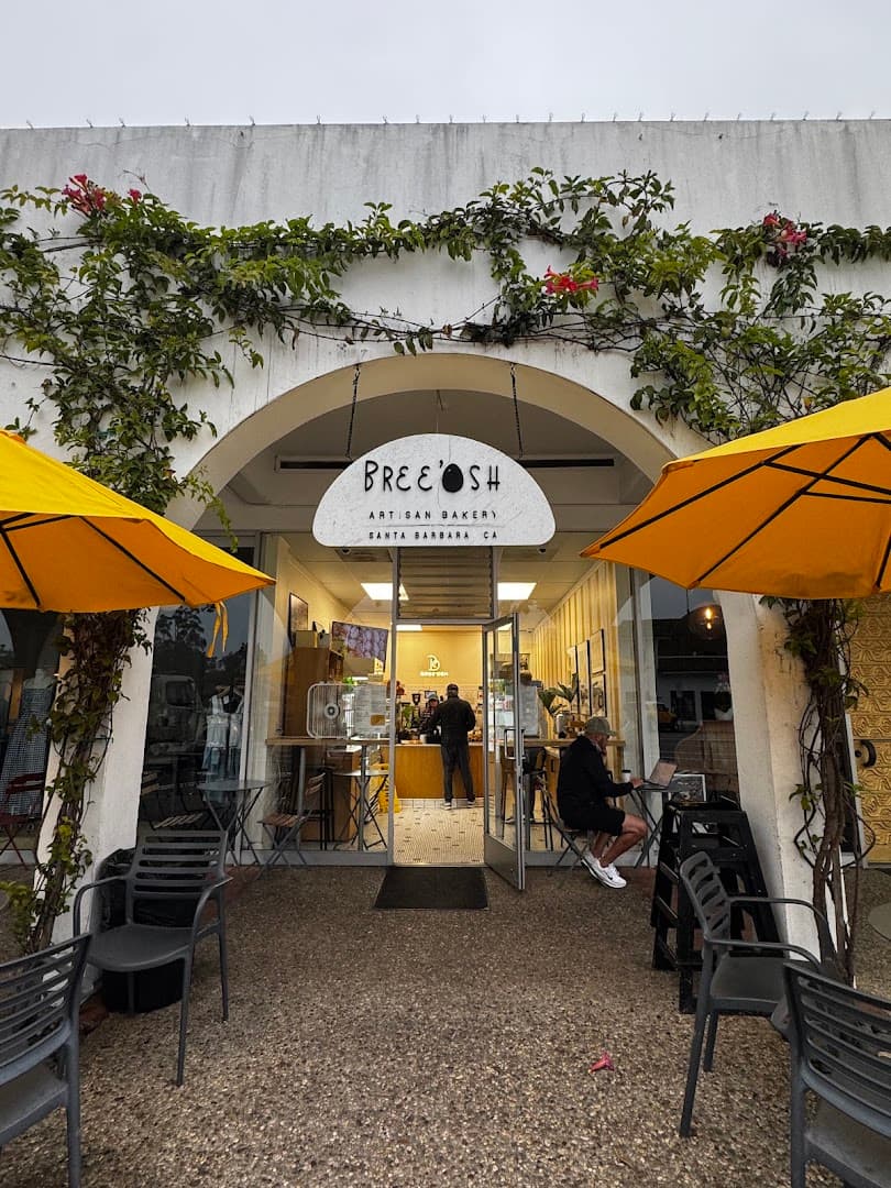 Storefront of Bree'Osh, specialty coffee shop in Santa Barbara