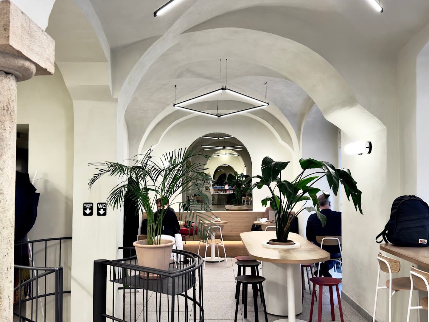 Interior of The Miners Coffee Charles Bridge, specialty coffee shop in Prague