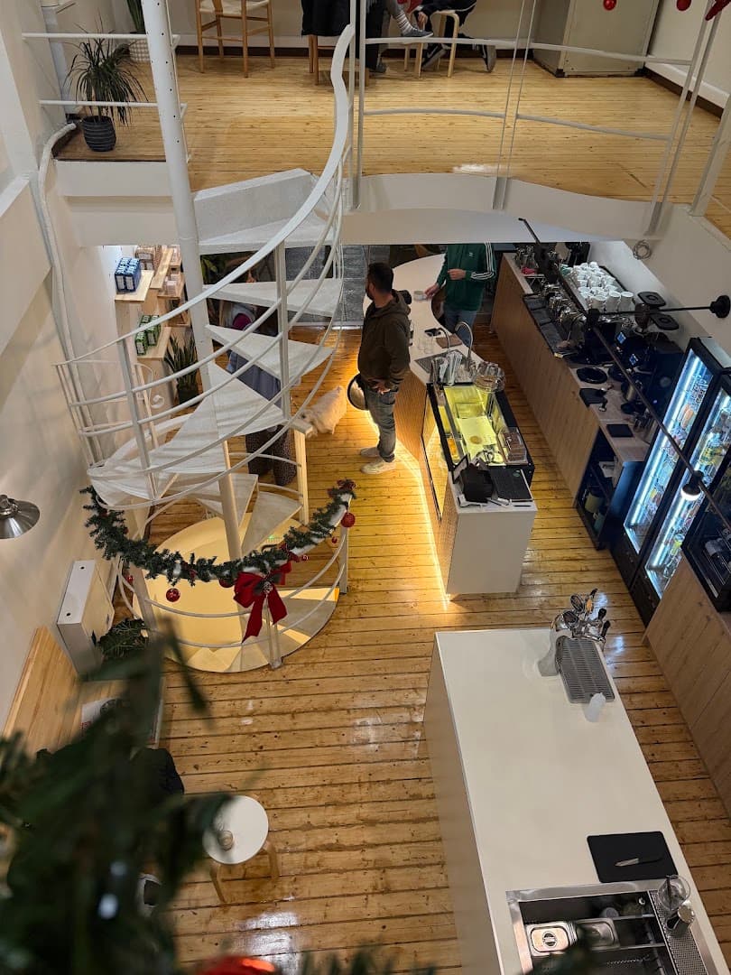 Interior of Zudi Coffee Co, specialty coffee shop in Athens