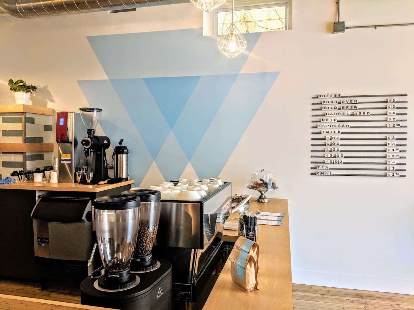 Interior of Vennture Brew Co, specialty coffee shop in Milwaukee