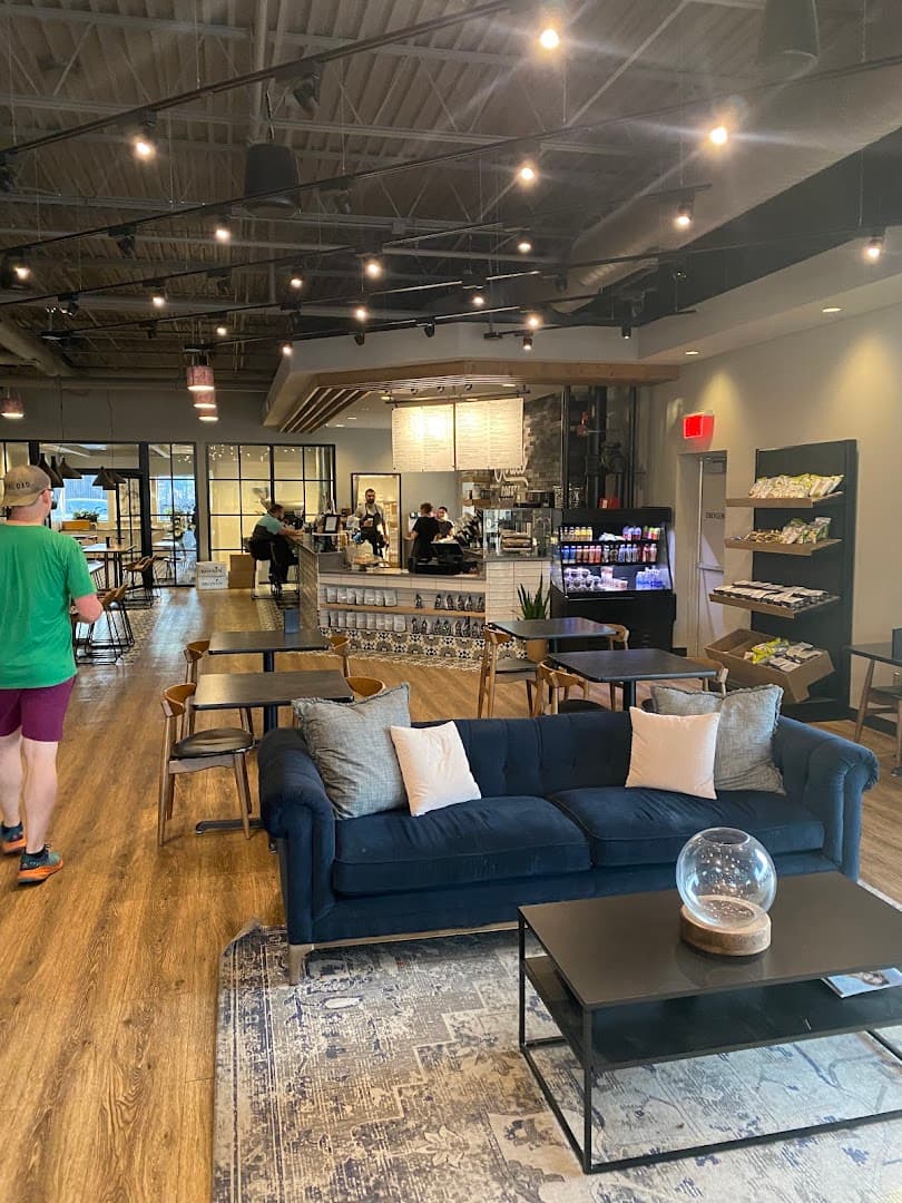 Interior of Stories Coffee Company, specialty coffee shop in Omaha