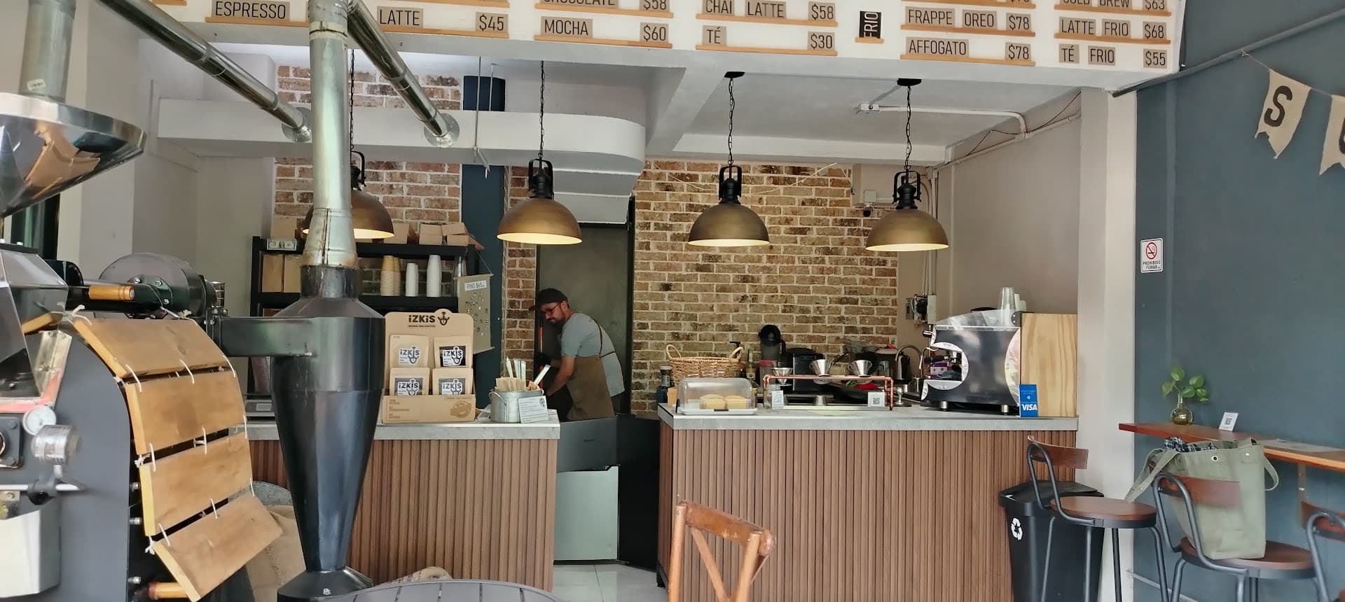 Interior of Sonoma café, specialty coffee shop in Mexico City