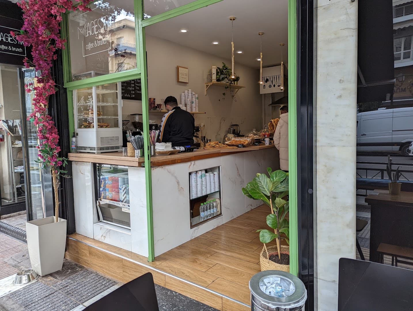 Interior of Magestria Coffee Roasters, specialty coffee shop in Athens
