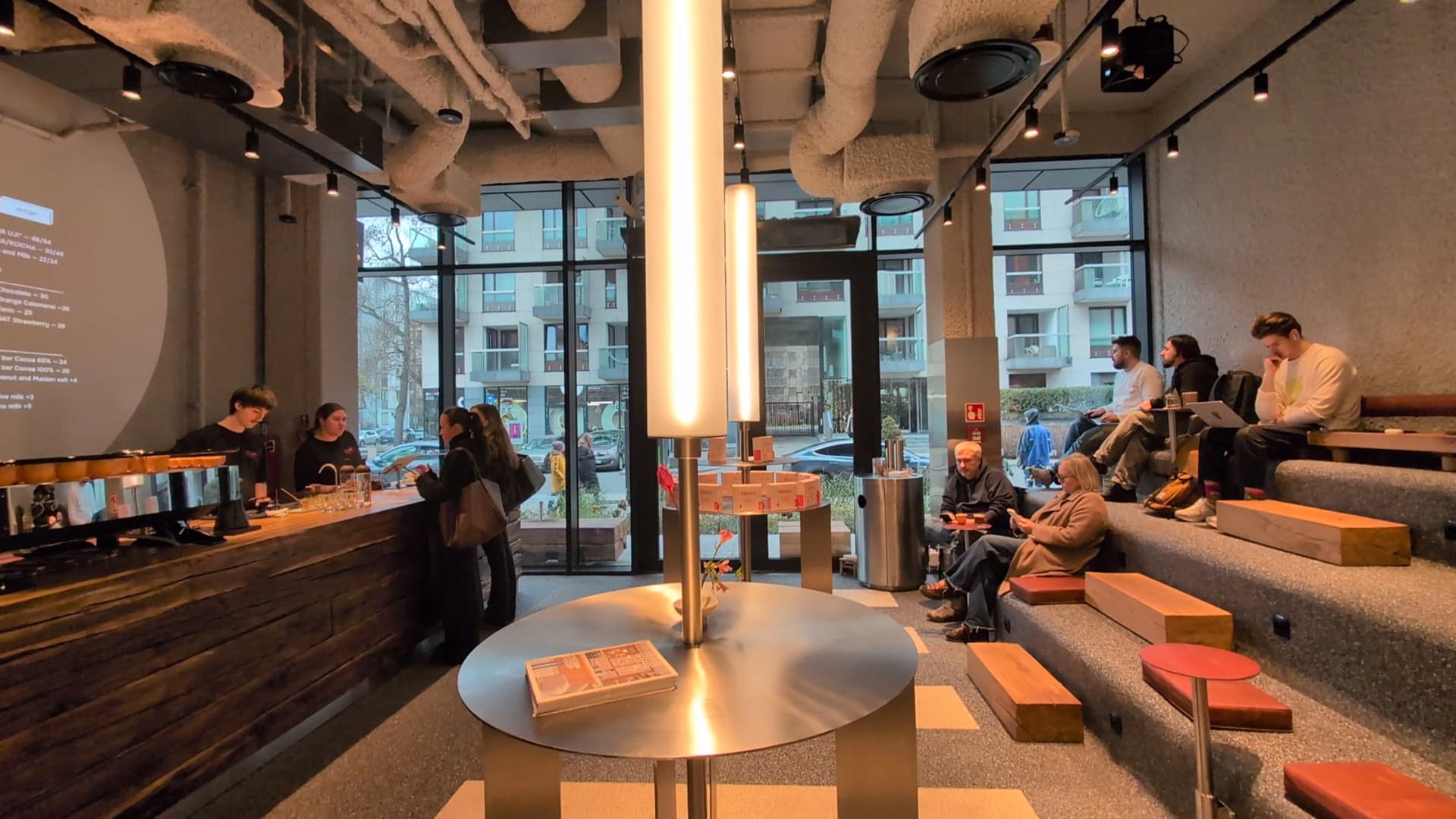 Interior of DOT. COFFEE & MATCHA BAR, specialty coffee shop in Warsaw