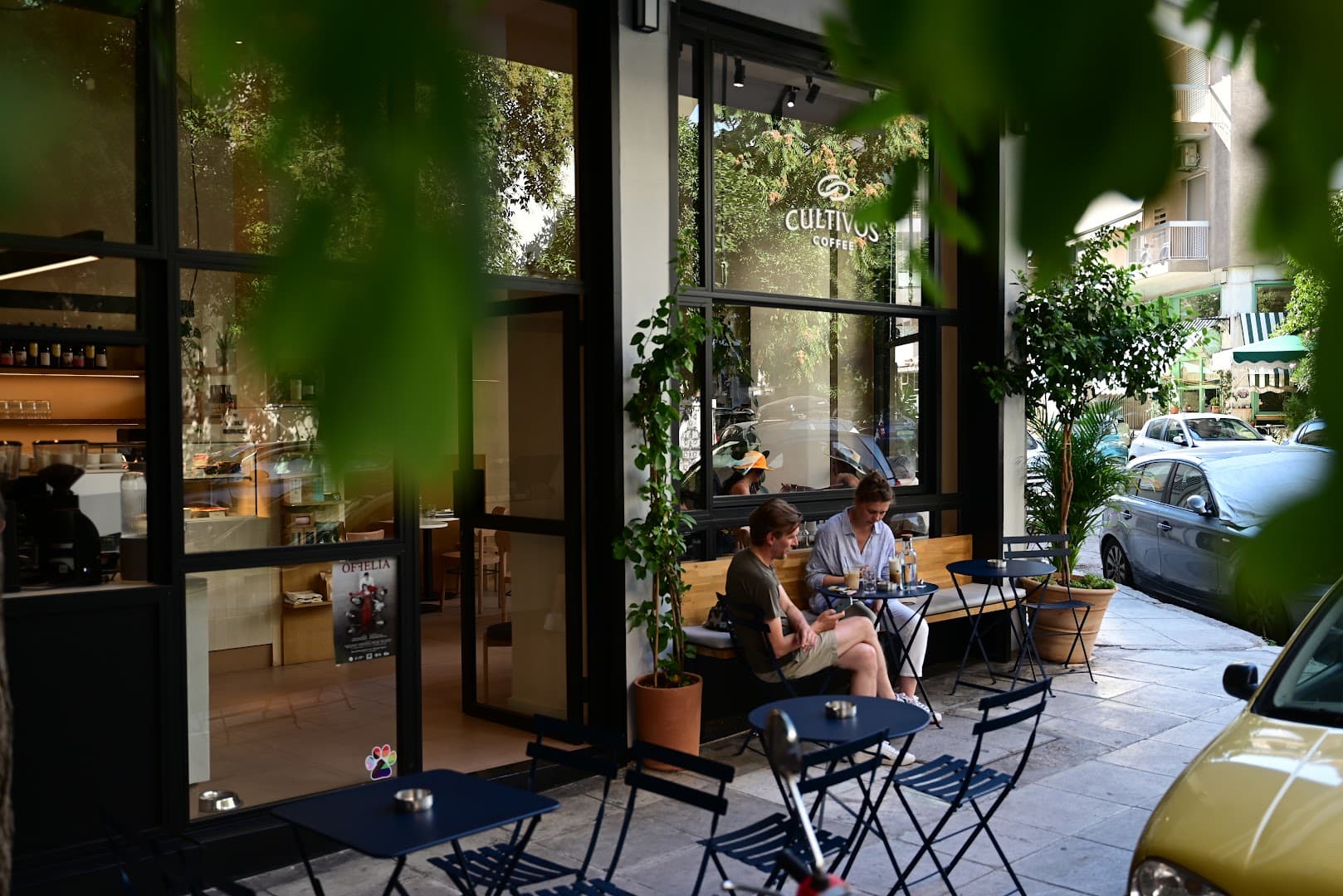 Storefront of Cultivos Coffee Koukaki, specialty coffee shop in Athens