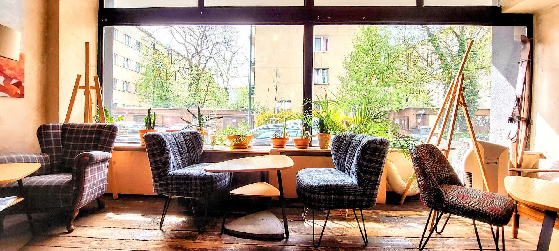 Interior of Fabryczna, specialty coffee shop in Warsaw