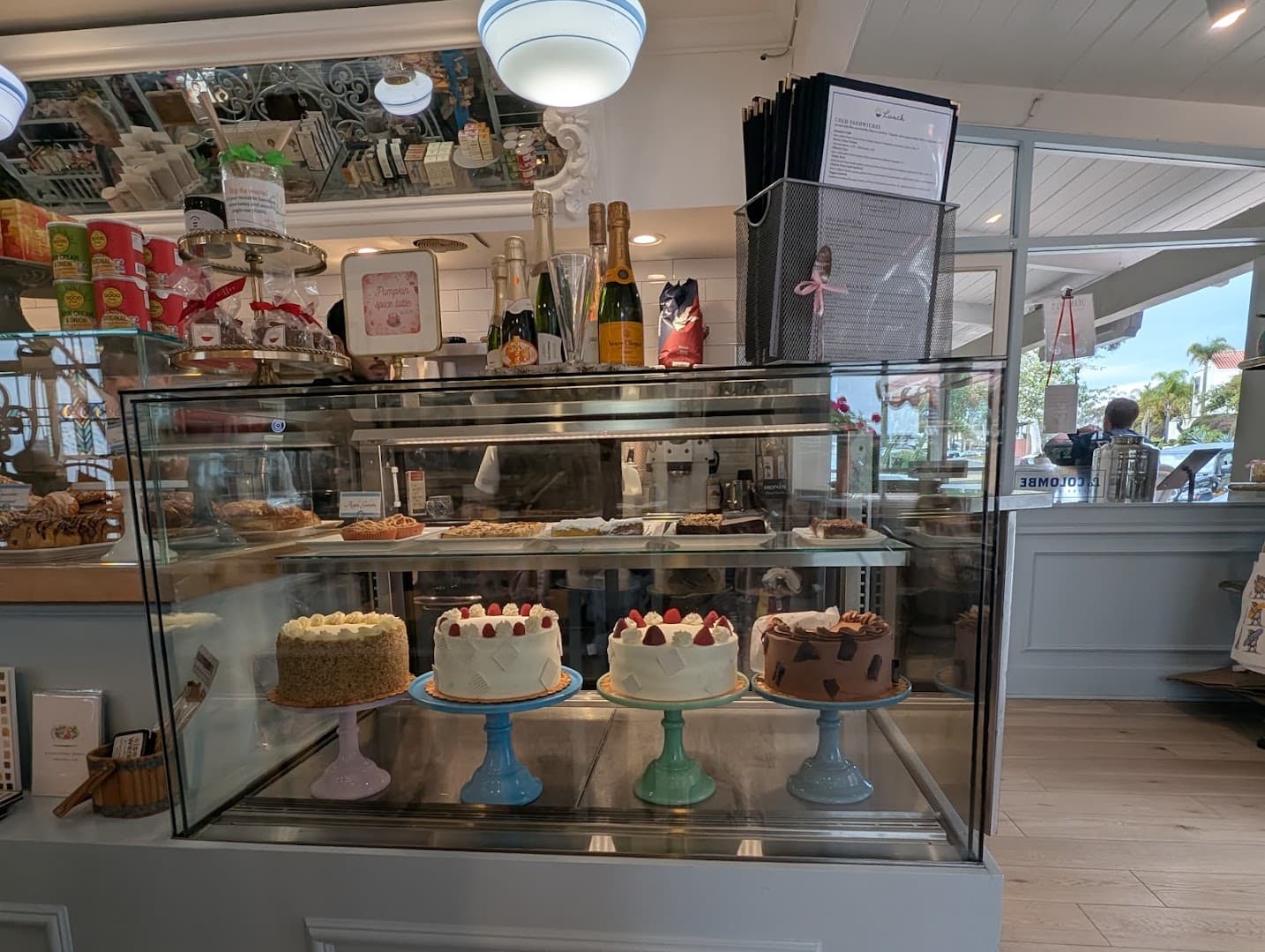 Interior of Jeannine's Restaurant & Bakery, specialty coffee shop in Santa Barbara