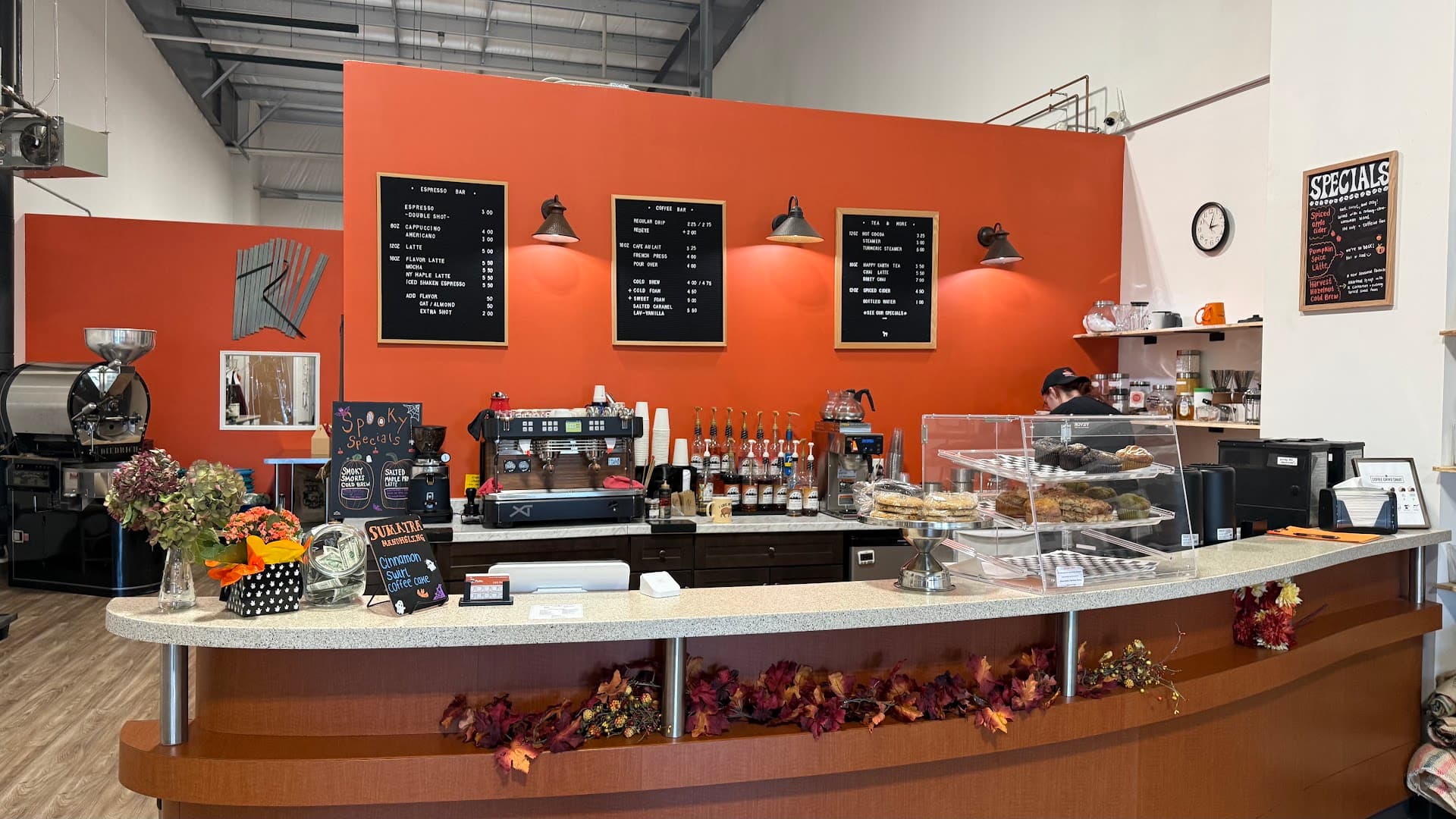 Interior of Union Place Coffee Roasters, specialty coffee shop in Rochester