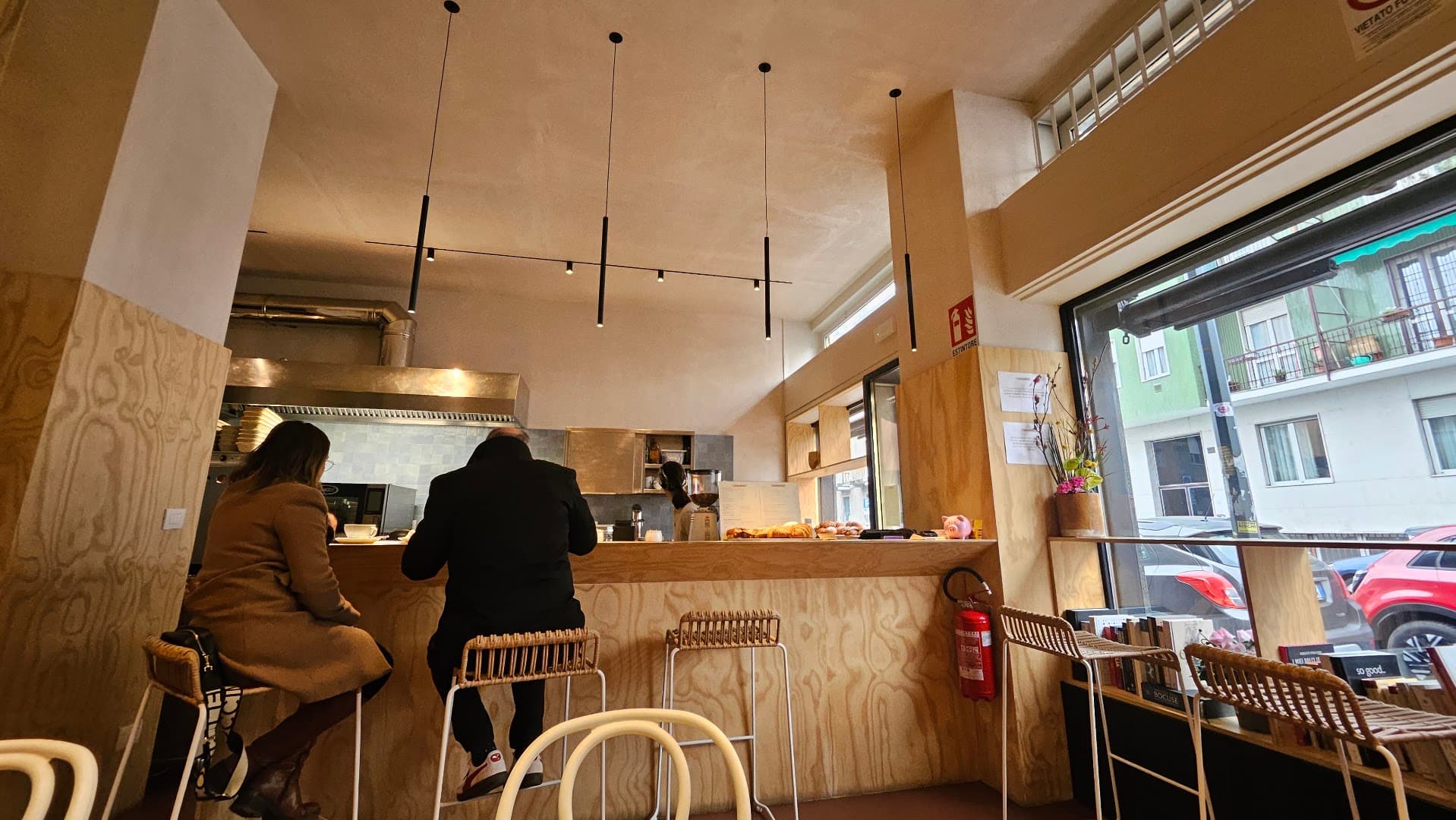 Interior of CASAMARRO', specialty coffee shop in Milan