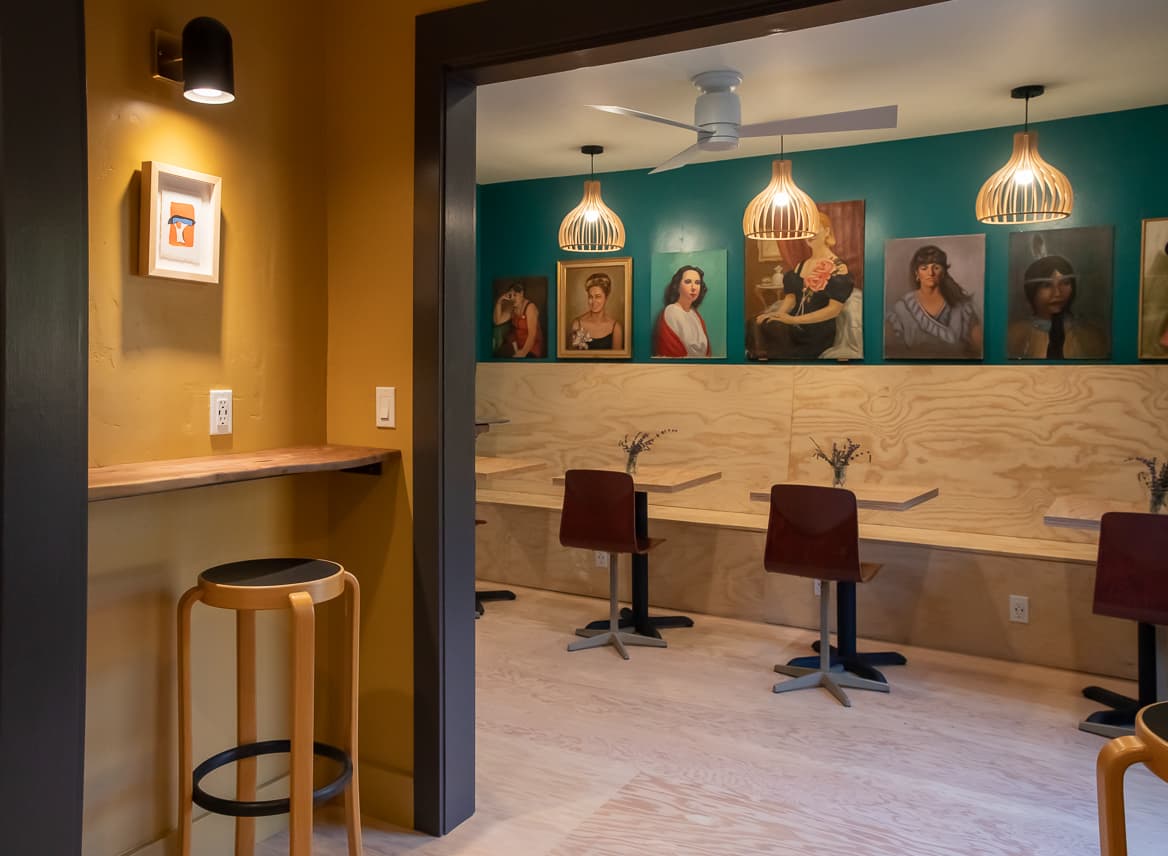 Interior of Lefty's Coffee Co., specialty coffee shop in Santa Barbara