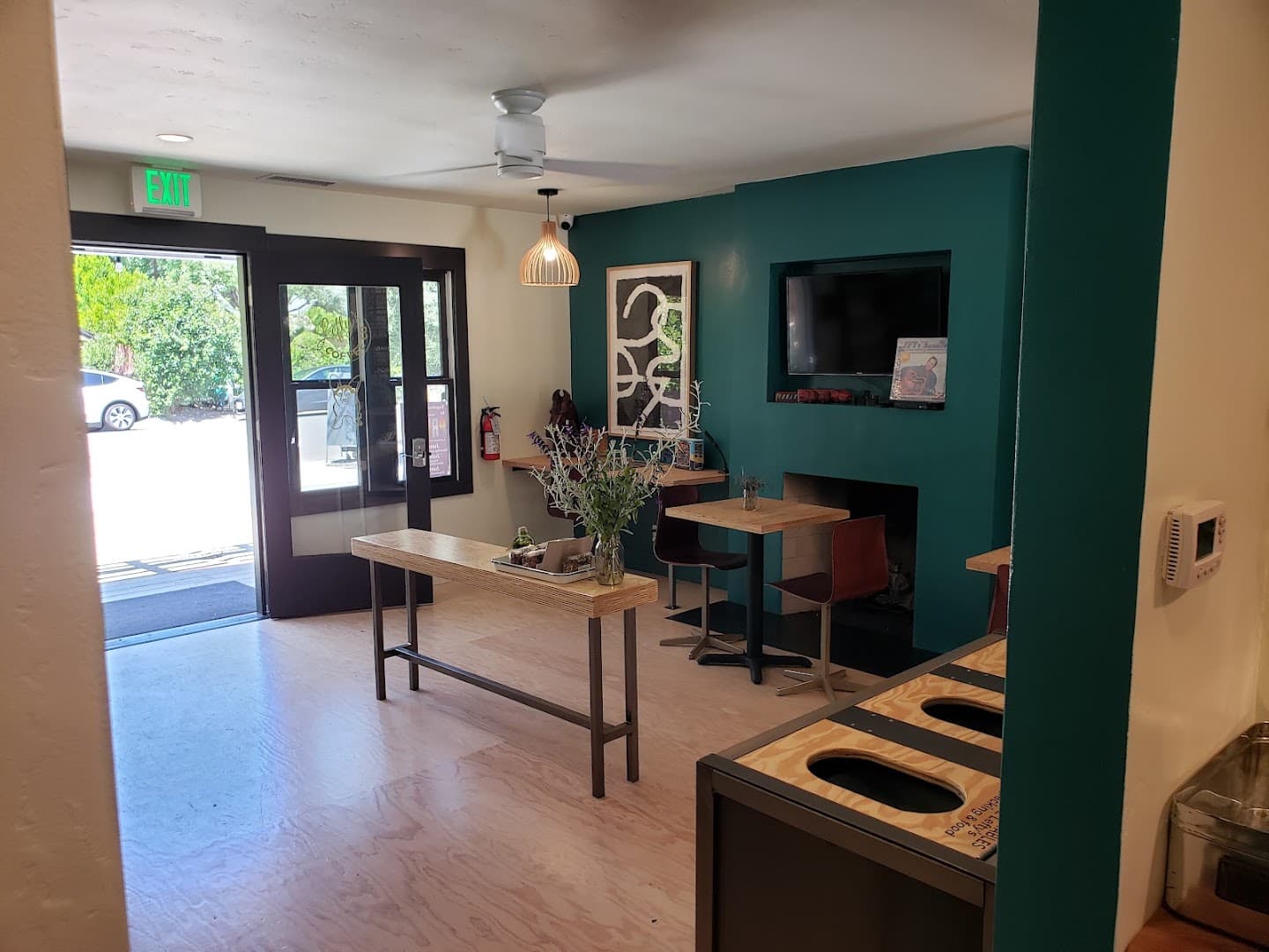 Interior of Lefty's Coffee Co., specialty coffee shop in Santa Barbara