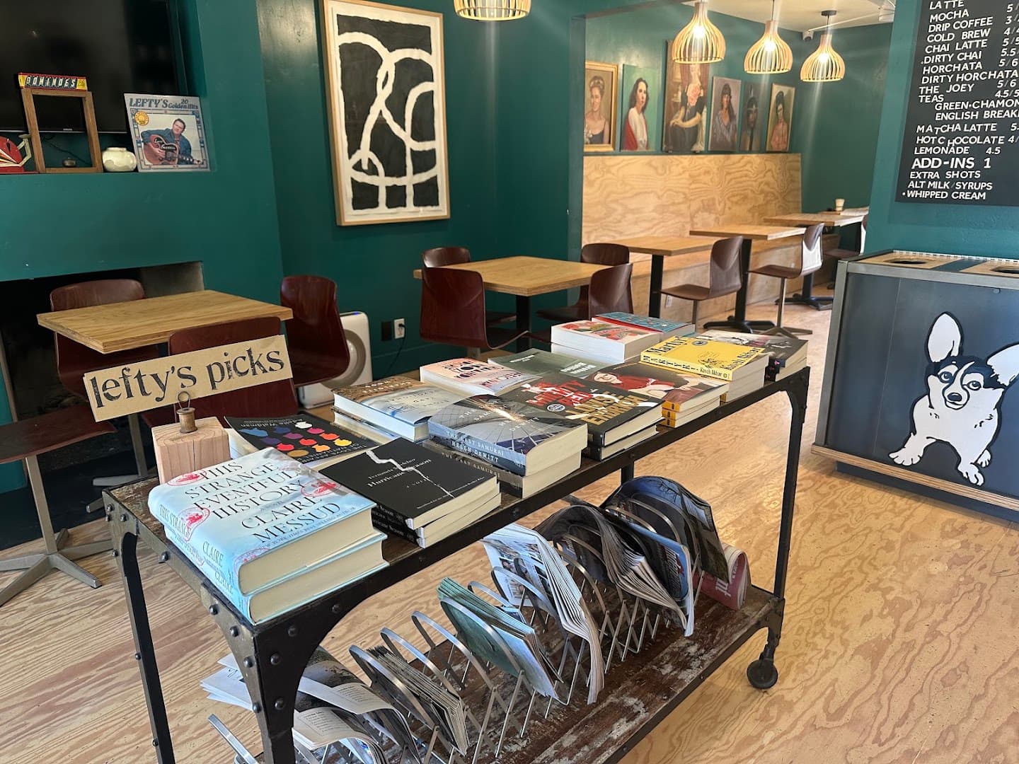 Interior of Lefty's Coffee Co., specialty coffee shop in Santa Barbara
