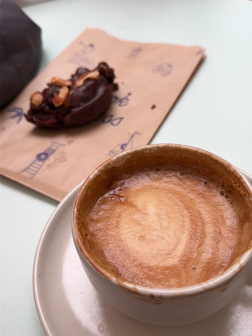 Coffee at Hook & Press Donuts, specialty coffee shop in Santa Barbara
