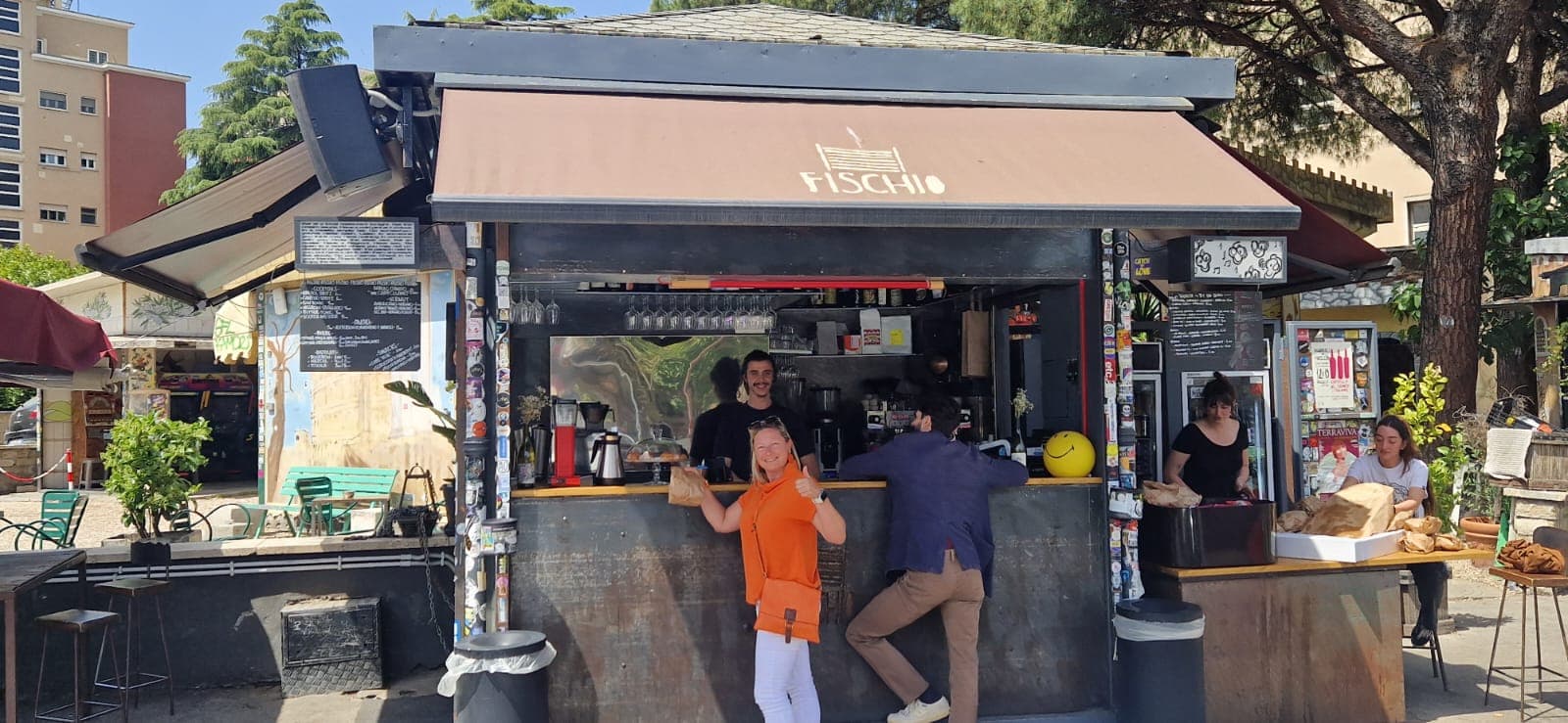 Storefront of Fischio, specialty coffee shop in Rome