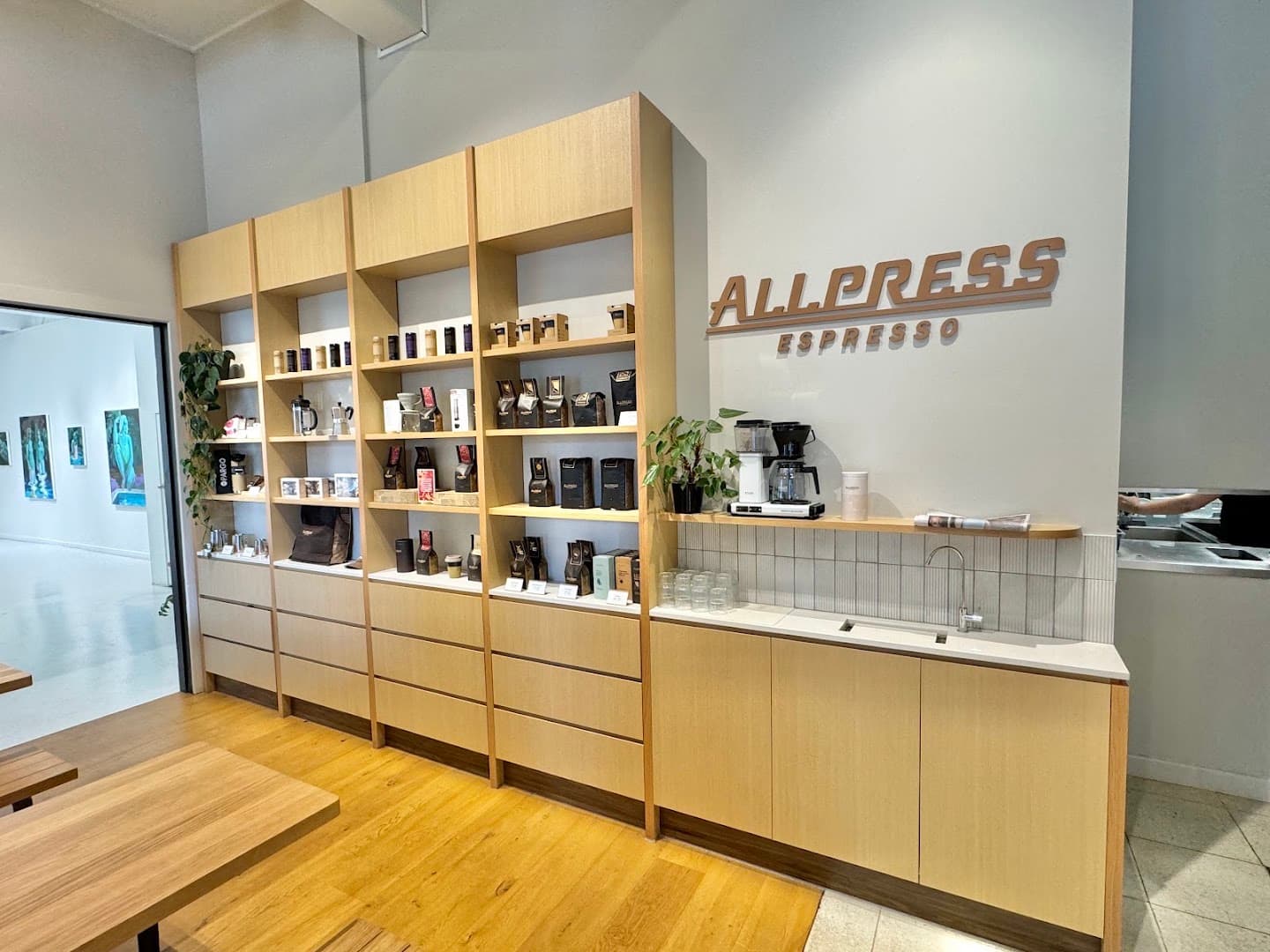 Interior of Allpress Roastery, specialty coffee shop in Auckland