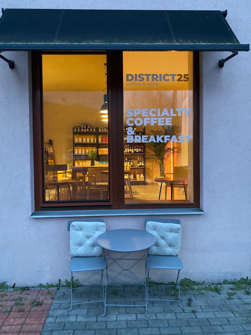 Storefront of DISTRICT 25 | specialty coffee & wine, specialty coffee shop in Prague