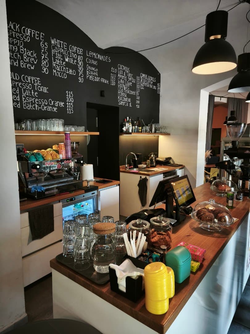 Interior of DISTRICT 25 | specialty coffee & wine, specialty coffee shop in Prague