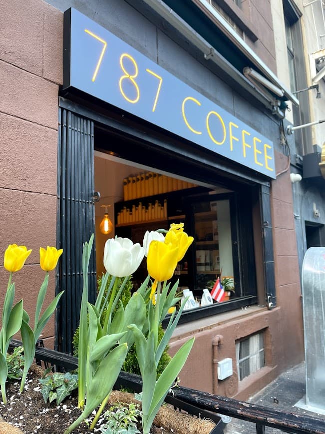 Storefront of 787 Coffee, specialty coffee shop in New York