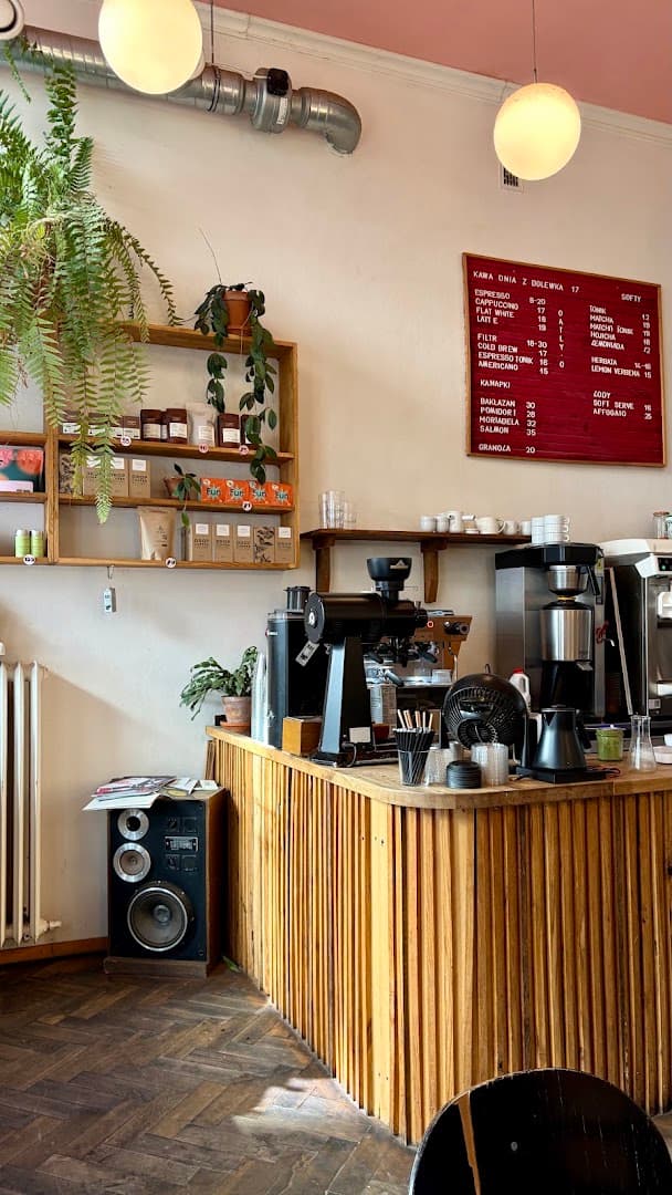 Interior of Forum, specialty coffee shop in Warsaw