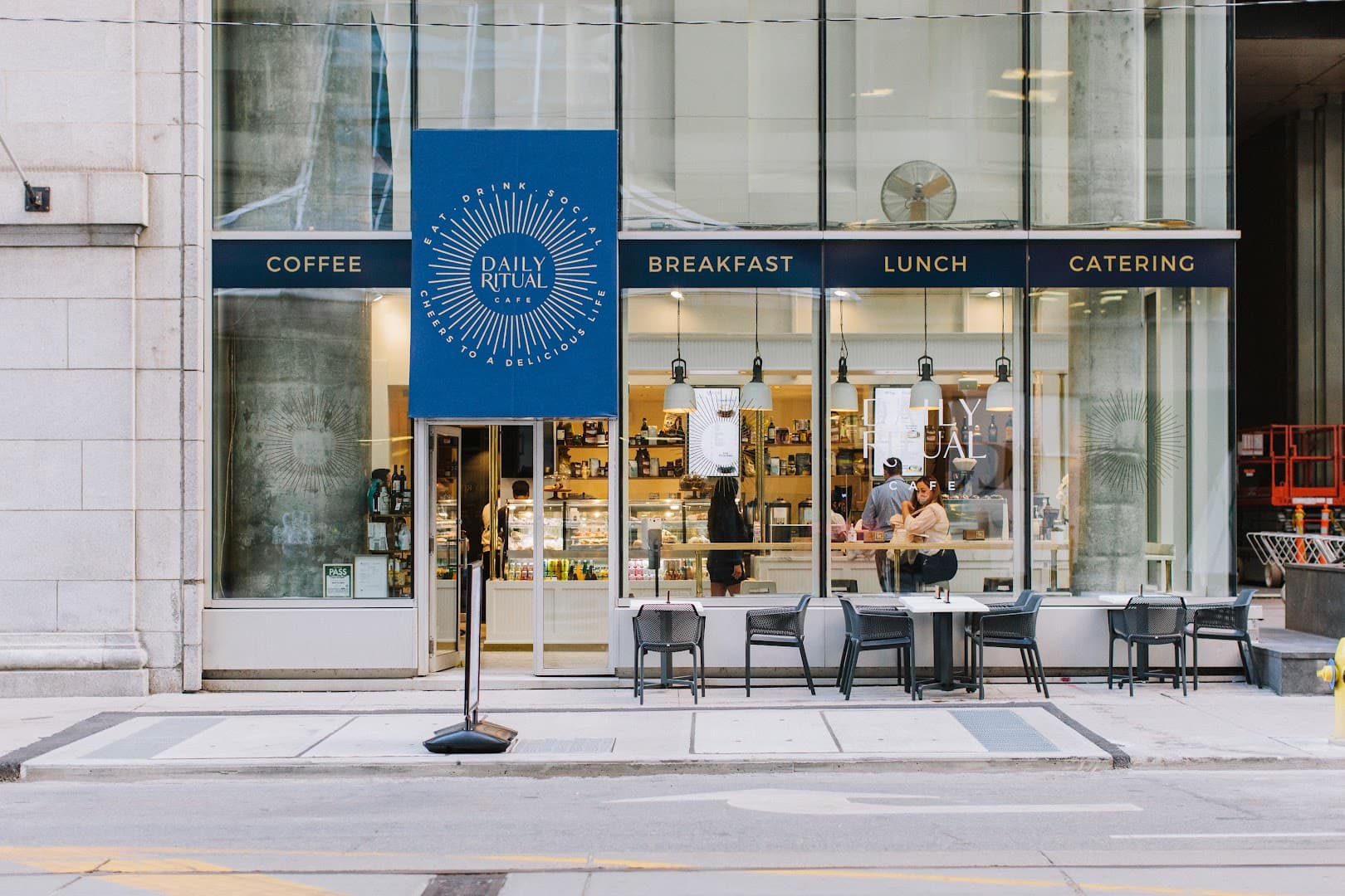 Storefront of Daily Ritual Cafe, specialty coffee shop in Toronto