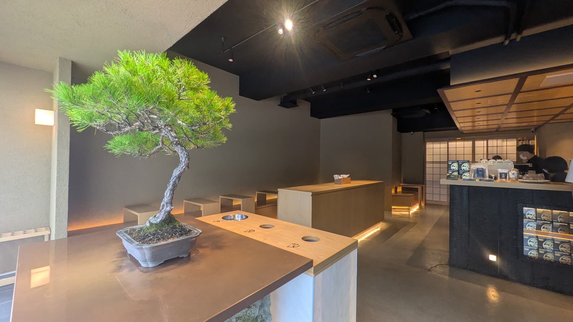 Interior of BONGEN COFFEE Tokyo Nihonbashi, specialty coffee shop in Tokyo