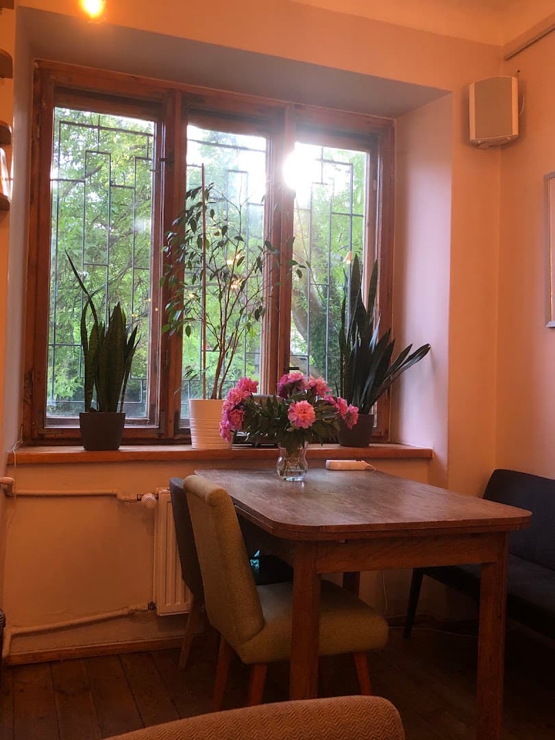 Interior of U Krawca Café, specialty coffee shop in Warsaw