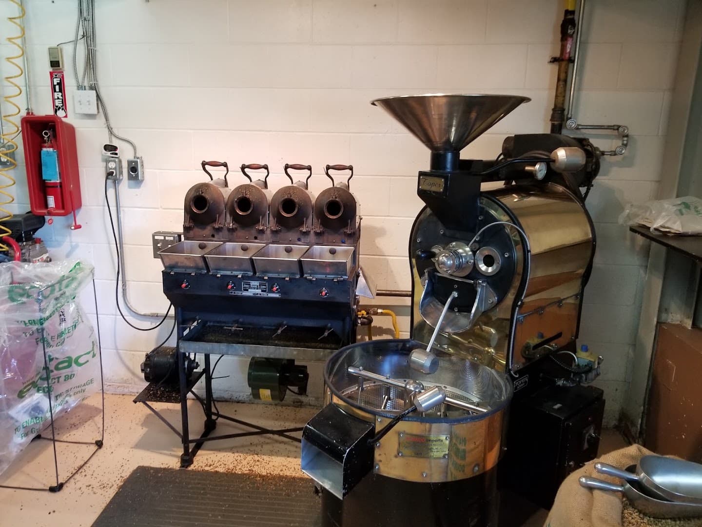 Interior of Dark City Coffee, specialty coffee shop in Toronto