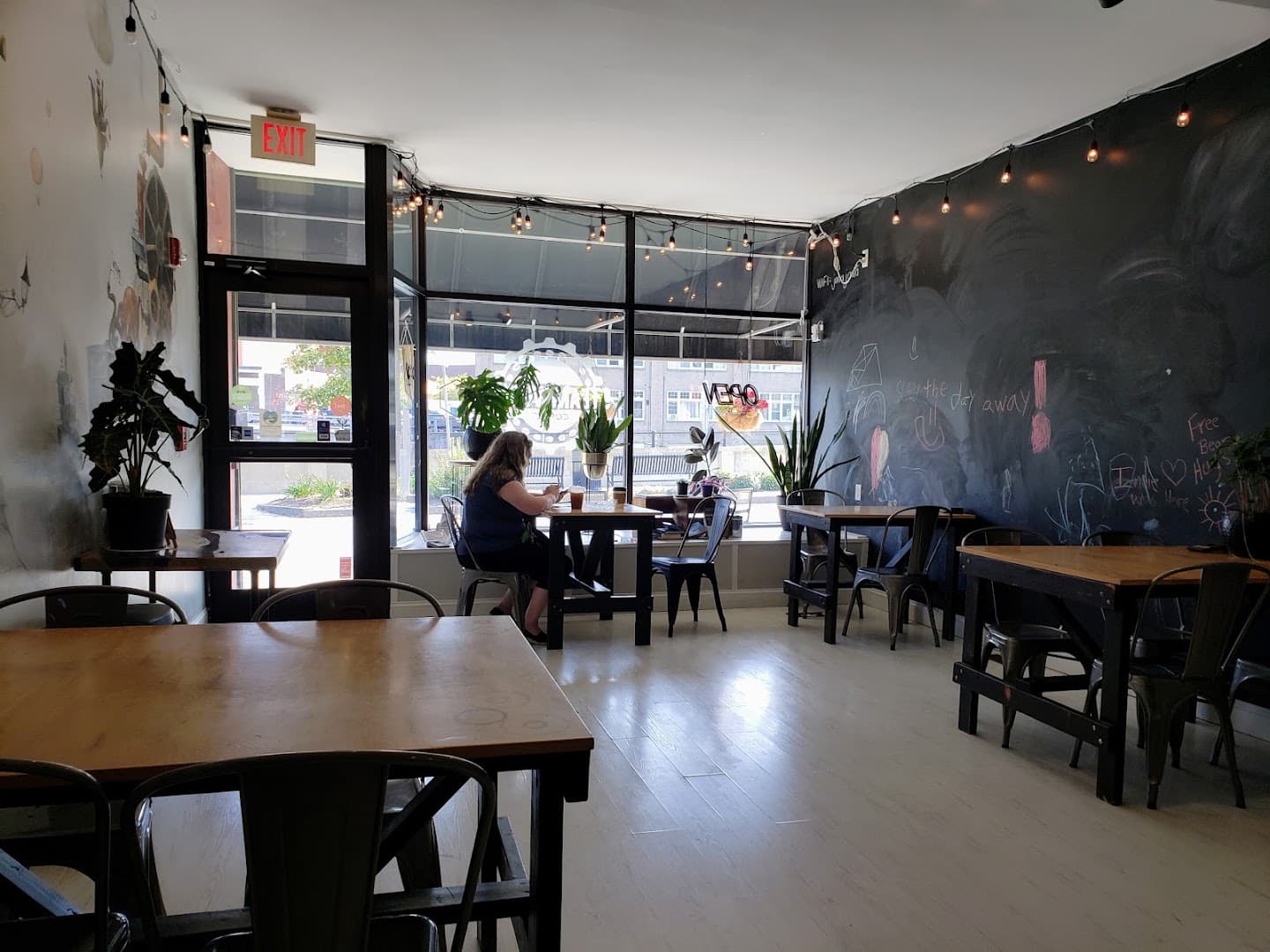 Interior of Steamworks Coffee, specialty coffee shop in Buffalo
