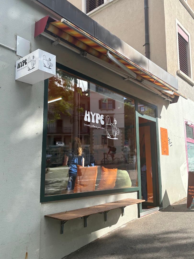Storefront of Hype specialty coffee & good vibes, specialty coffee shop in Zurich