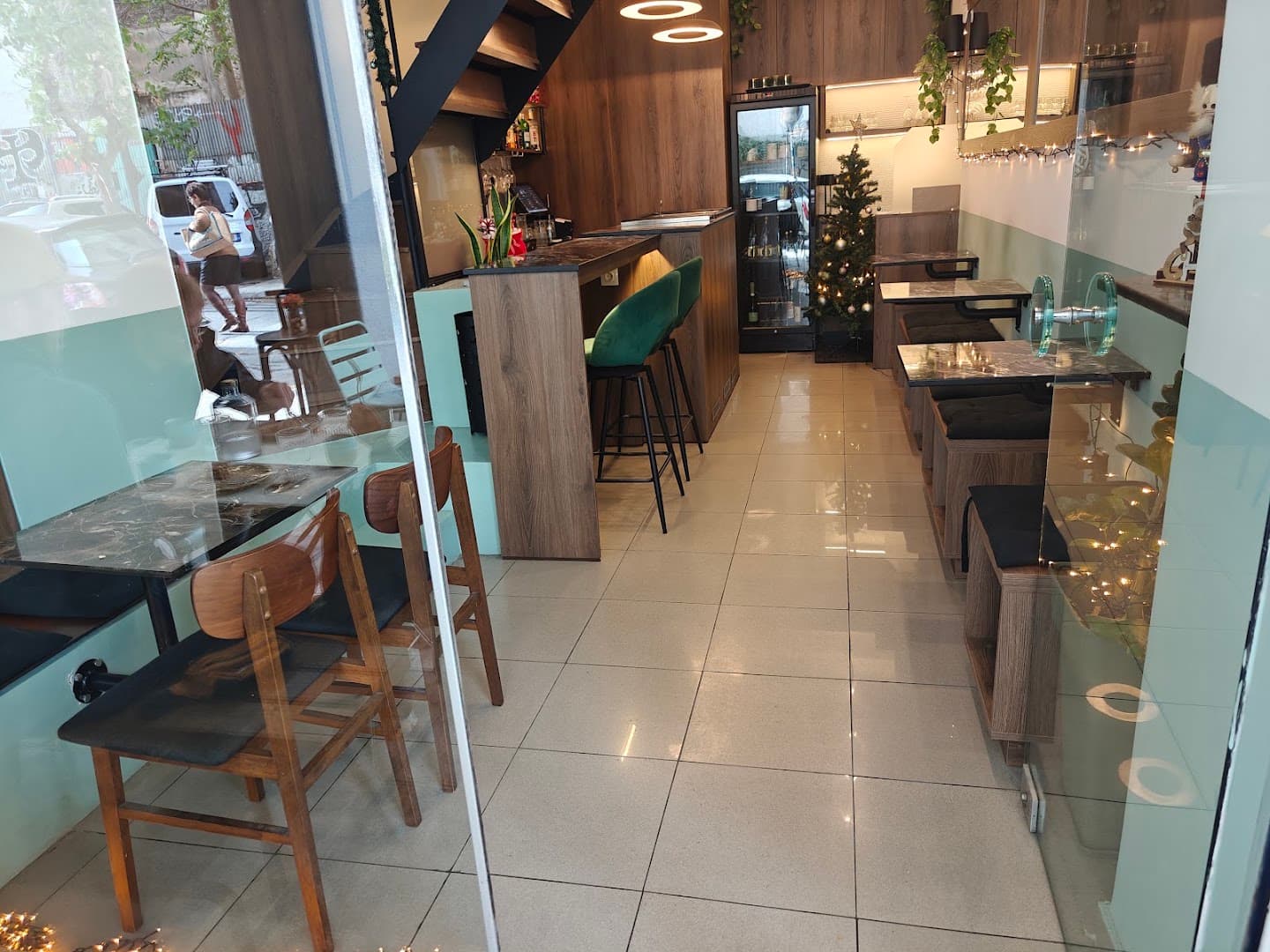 Interior of White Turtle Coffeehouse, specialty coffee shop in Athens