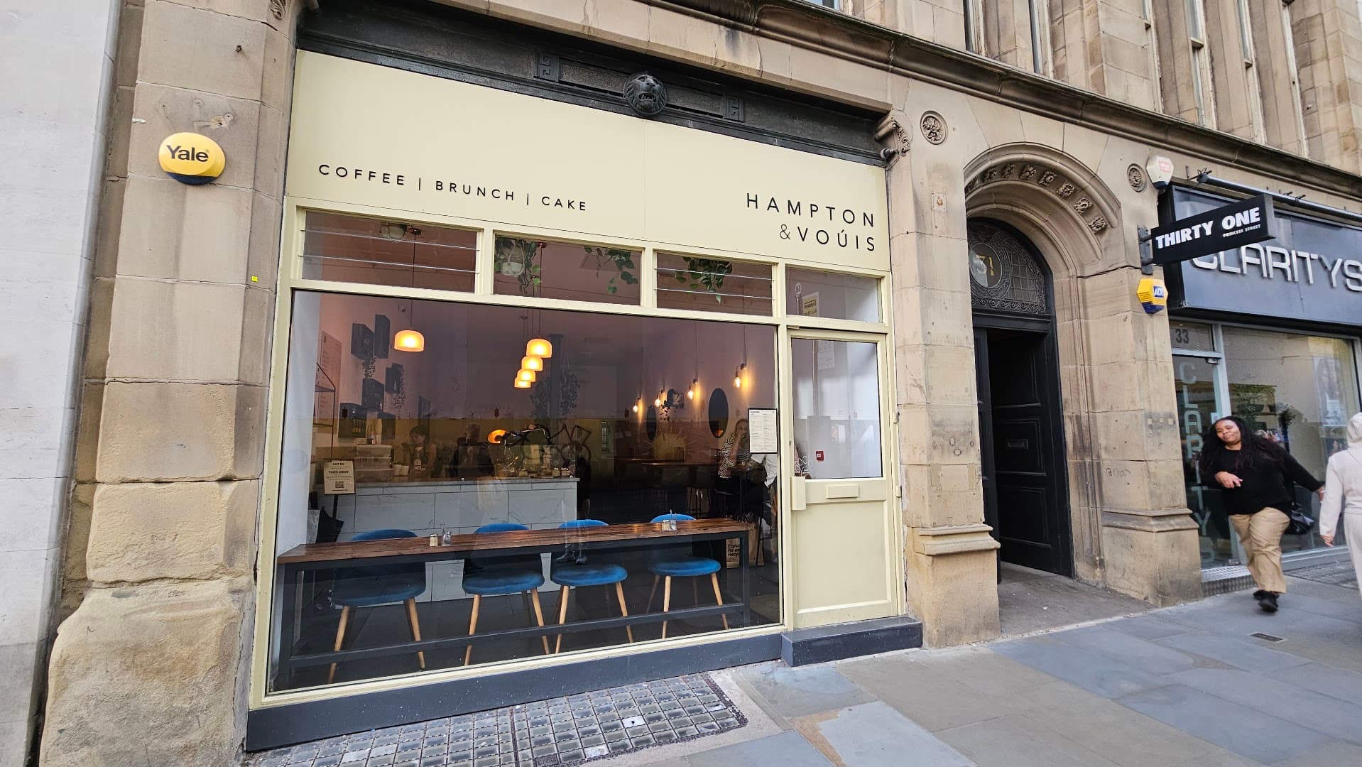 Storefront of HAMPTON & VOÚIS, specialty coffee shop in Manchester