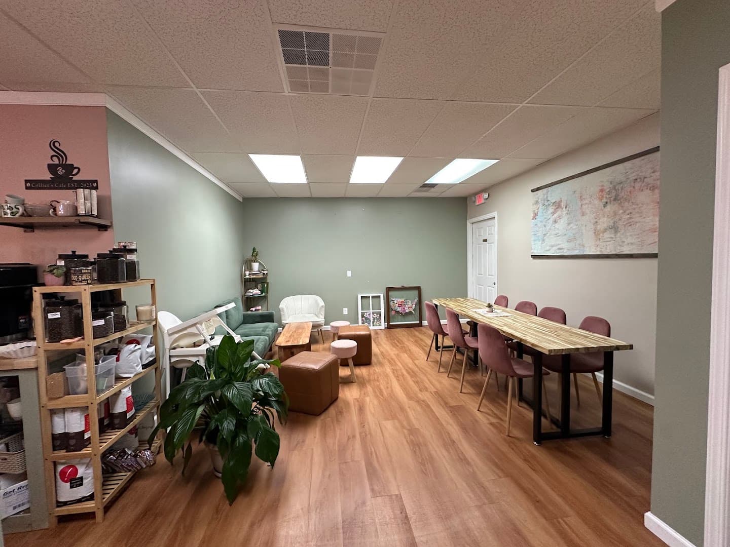 Interior of Collier’s Cafe, specialty coffee shop in Rochester