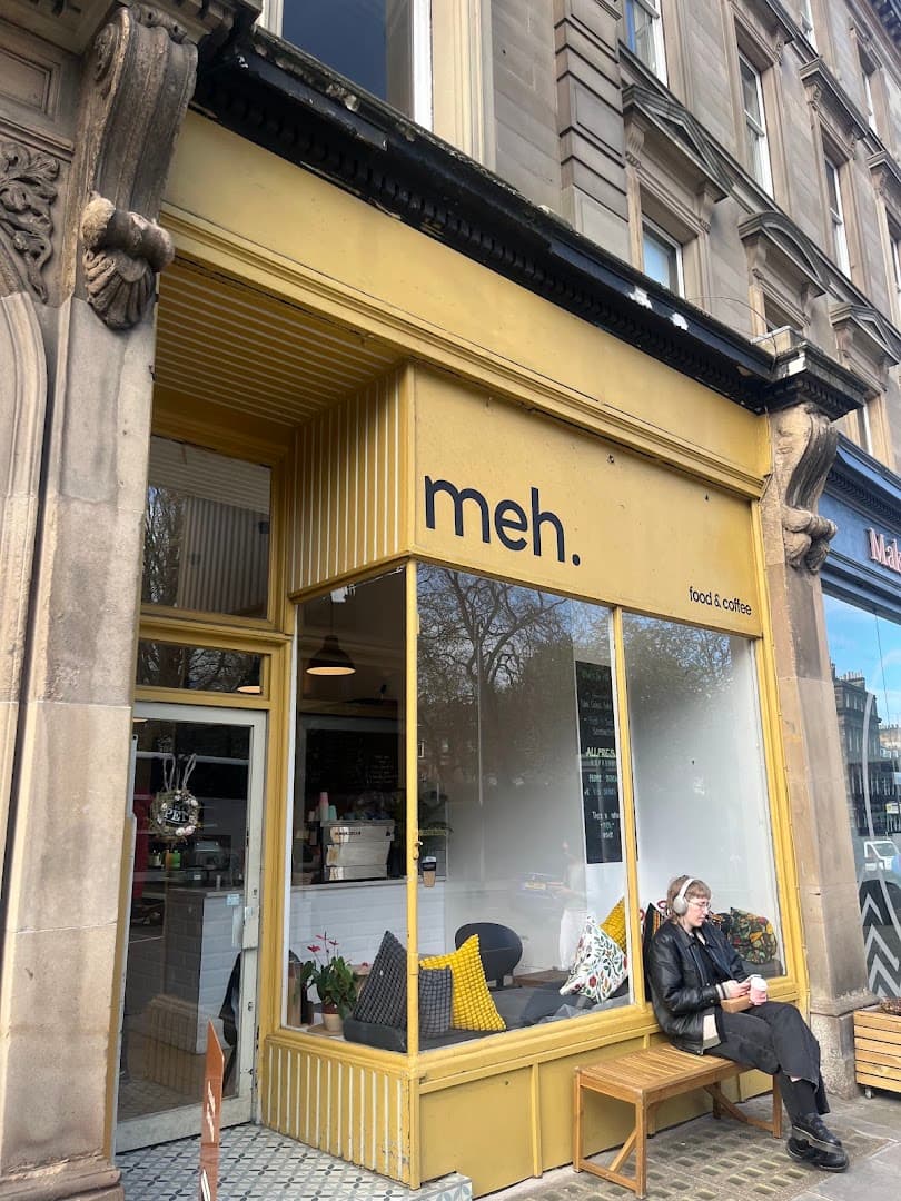 Storefront of Meh., specialty coffee shop in Edinburgh
