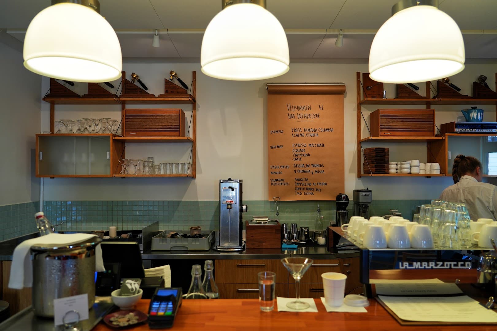 Interior of Tim Wendelboe, specialty coffee shop in Oslo