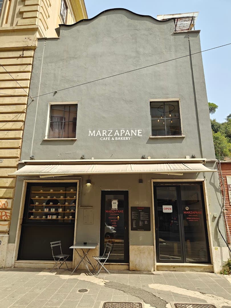 Storefront of Marzapane, specialty coffee shop in Rome